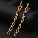 Zircon Drop Earrings Personalized Name Hiphop Jewelry