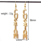 Zircon Drop Earrings Personalized Name Hiphop Jewelry
