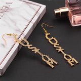 Zircon Drop Earrings Personalized Name Hiphop Jewelry