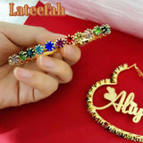 Zircon Heart Earrings for Women Girls Hiphop Sexy Hoop Earrings