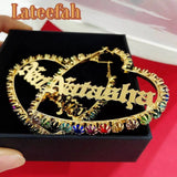 Zircon Heart Earrings for Women Girls Hiphop Sexy Hoop Earrings