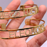 Personalized CZ Zircon Letter Bracelet Adjustable Crystal Bracelet Jewelry
