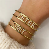 Personalized CZ Zircon Letter Bracelet Adjustable Crystal Bracelet Jewelry