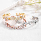 Zircon Name Bracelet Personalized Crystal Initial Alphabet Letter Bangle