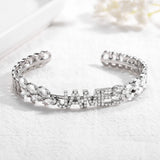 Zircon Name Bracelet Personalized Crystal Initial Alphabet Letter Bangle