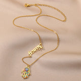 Zircon Name Letter Necklace For Women