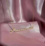 Zircon Name Necklace Stainless Steel Personalized Jewelry