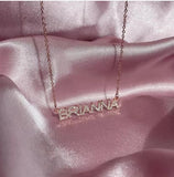 Zircon Name Necklace Stainless Steel Personalized Jewelry