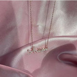 Zircon Name Necklace Stainless Steel Personalized Jewelry
