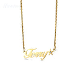 Zircon Name Necklace Heart Pendant Stainless Steel Personalized Jewelry Gift