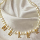 Zircon Necklace Personalized Crystal Pearl Choker
