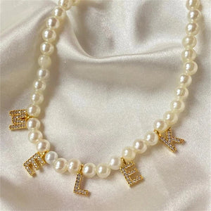 Zircon Necklace Personalized Crystal Pearl Choker