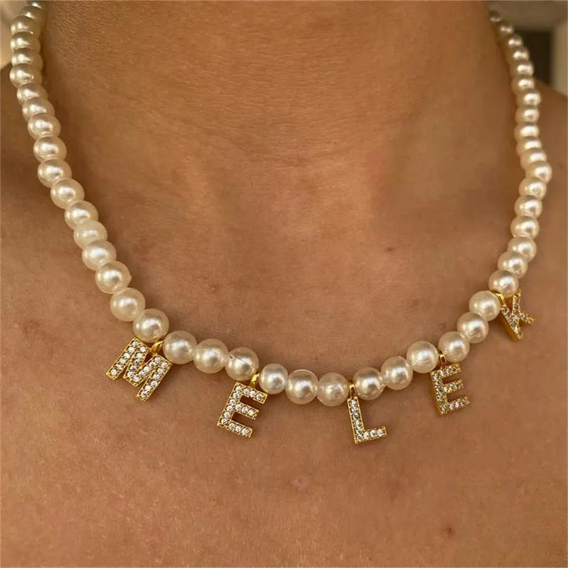 Zircon Necklace Personalized Crystal Pearl Choker