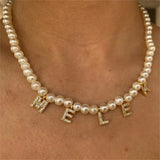 Zircon Necklace Personalized Crystal Pearl Choker