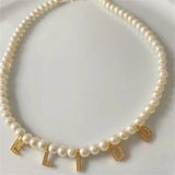 Zircon Necklace Personalized Crystal Pearl Choker