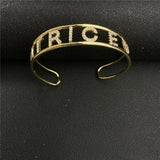 Zircon Name Bangle Stainless Steel Bracelet For Women Men Baby