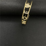 Zircon Name Bangle Stainless Steel Bracelet For Women Men Baby