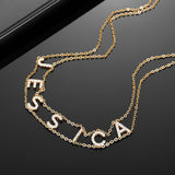 Zirconia Letter Necklace Crystal Choker Name Jewelry Initial Name Necklace