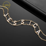 Zirconia Letter Necklace Crystal Choker Name Jewelry Initial Name Necklace