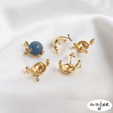 14K Half Hole Bead for DIY Pendant, Earth-Inspired Design