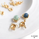 14K Half Hole Bead for DIY Pendant, Earth-Inspired Design