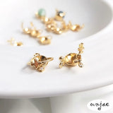 14K Half Hole Bead for DIY Pendant, Earth-Inspired Design