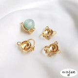14K Half Hole Bead for DIY Pendant, Earth-Inspired Design