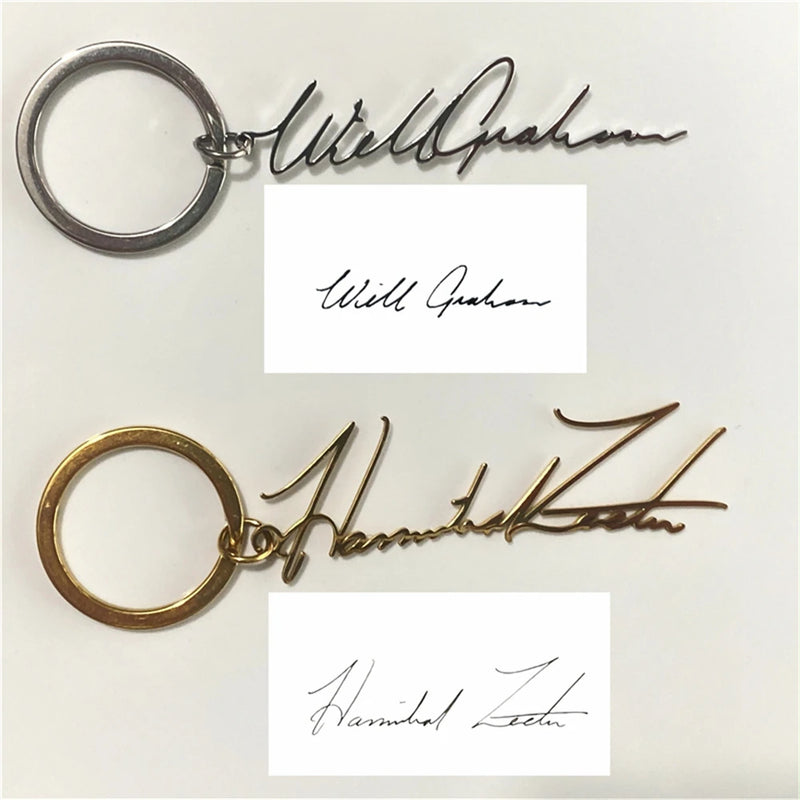 Stainless Steel Personalized Handwritten Keychain