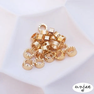 14K Wave Edge Flower Bead Ring Set DIY Bracelet Earrings