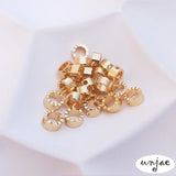 14K Wave Edge Flower Bead Ring Set DIY Bracelet Earrings