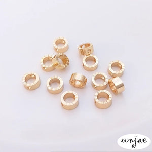 14K Wave Edge Flower Bead Ring Set DIY Bracelet Earrings