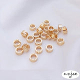 14K Wave Edge Flower Bead Ring Set DIY Bracelet Earrings