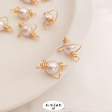 14K Wire Wrapped Pearl Planet Pendant DIY Jewelry Making