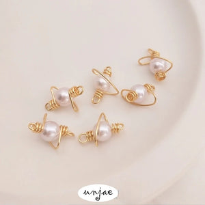 14K Wire Wrapped Pearl Planet Pendant DIY Jewelry Making