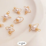 14K Wire Wrapped Pearl Planet Pendant DIY Jewelry Making