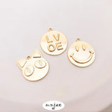 14K Cat Head Love Face Pendant for DIY Necklace