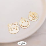 14K Cat Head Love Face Pendant for DIY Necklace