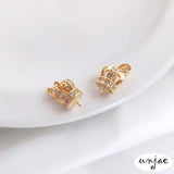 14K Inlaid Zircon Crown Pearl Pendant DIY Accessories