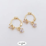 14K Zircon Butterfly Earrings S925 Steel Earrings