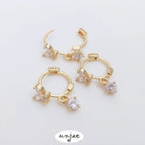14K Zircon Butterfly Earrings S925 Steel Earrings