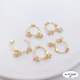 14K Zircon Butterfly Earrings S925 Steel Earrings