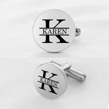 Custom Cufflinks with Engraved Initials & Dates for Men