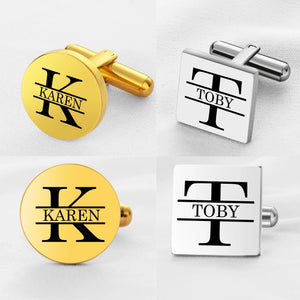 Custom Cufflinks with Engraved Initials & Dates for Men
