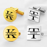 Custom Cufflinks with Engraved Initials & Dates for Men