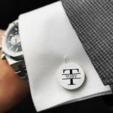 Custom Cufflinks with Engraved Initials & Dates for Men