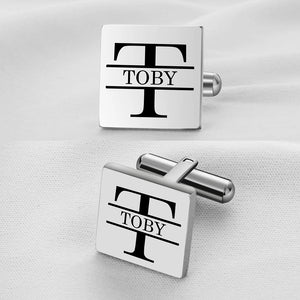 Custom Cufflinks with Engraved Initials & Dates for Men