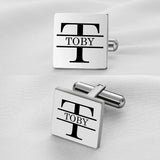 Custom Cufflinks with Engraved Initials & Dates for Men