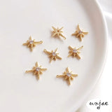 8 Star Lucky Compass Pendant 14K Zircon Bracelet Necklace