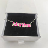 Enamel Necklace Personalized Stainless Steel Nameplate Pendant
