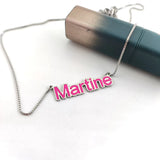 Enamel Necklace Personalized Stainless Steel Nameplate Pendant
